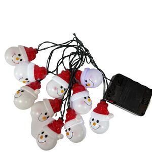 Gemmy Music Jingle Bells Snowman Santa Christmas Lights VTG Works See Video 9'-8